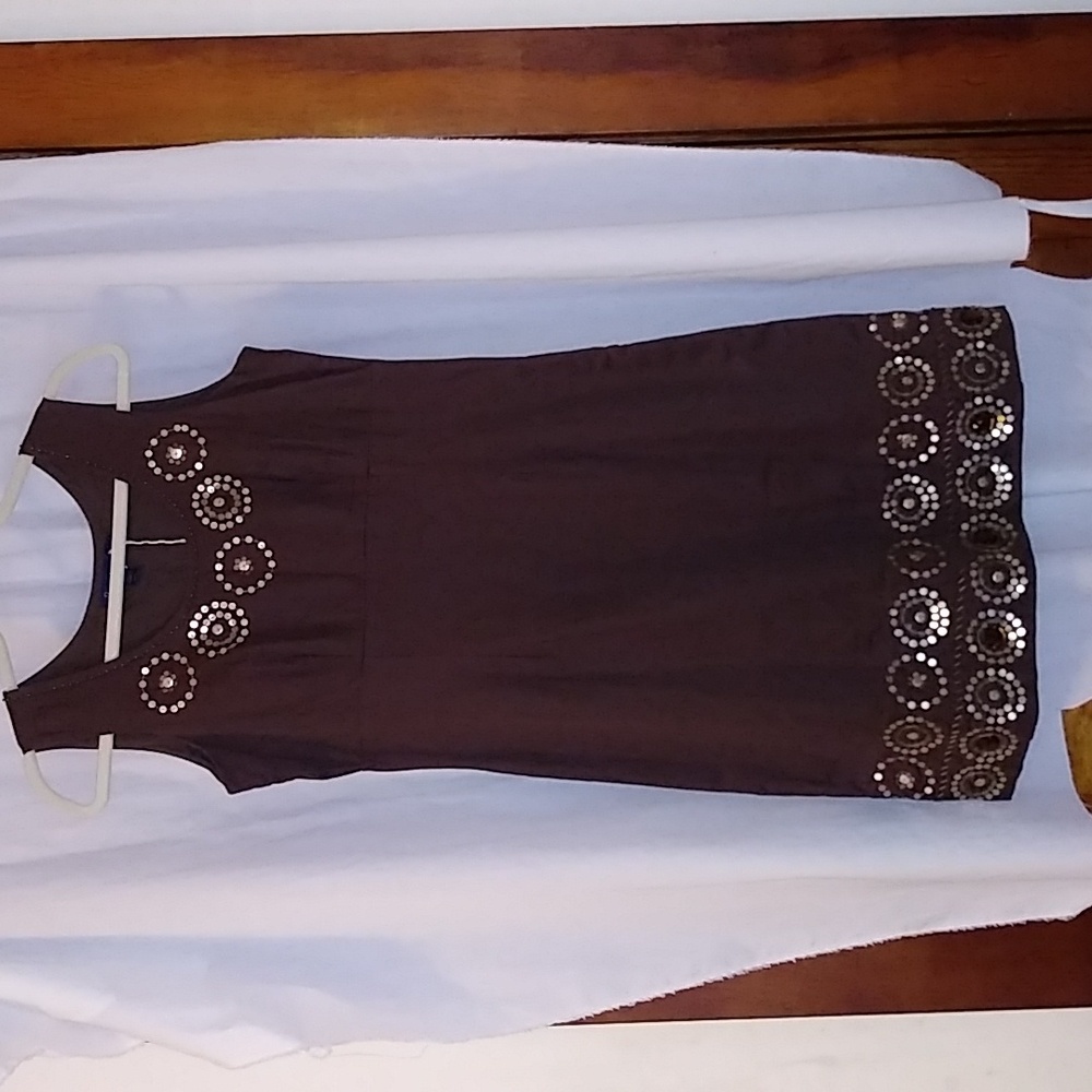 Boden Embellished cotton shift dress